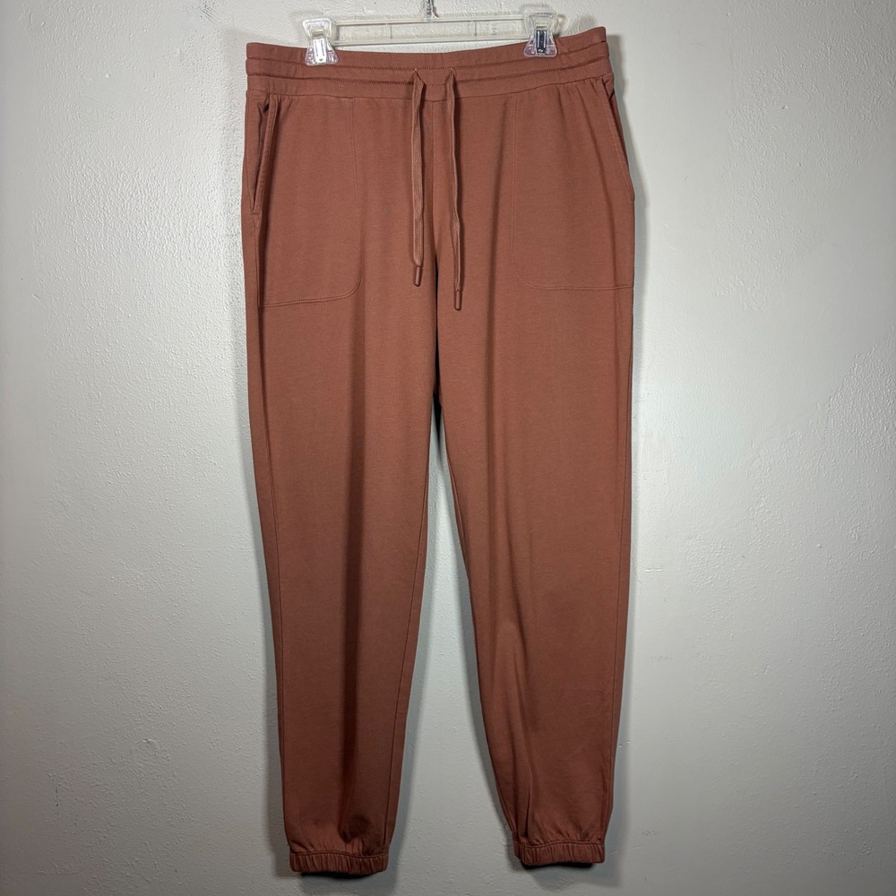 J. Jill Terracotta Clay Knit Jogger Pants Elastic Drawstring Cuffed Sweatpants